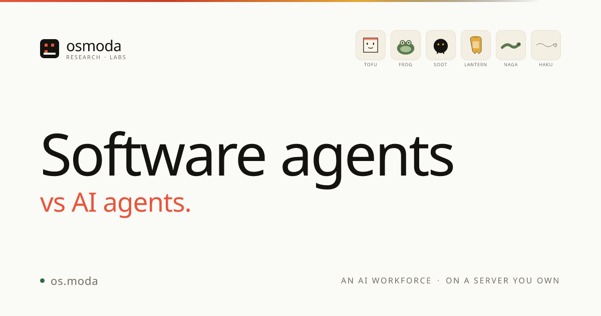 Software Agents vs AI Agents — Explained | osModa